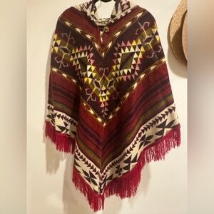 Hooded Wool Poncho (from Peru), one size fits most